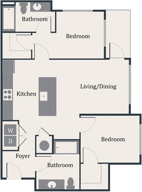 an illustration of a floor plan of a house at Gage On Sixth, Tacoma, 98406